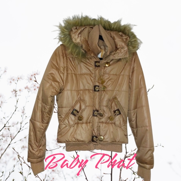 BABY PHAT GOLD PUFFER BOMBER SIZE JACKET Y2K - Picture 1 of 16